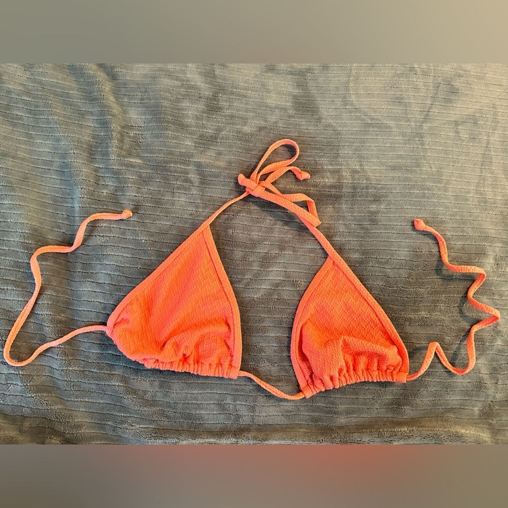 OLD NAVY ORANGE TEXTURED TRIANGLE BIKINI TOP